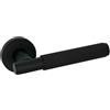 MICEL 00345 - Set di maniglie con rosetta da 50 mm, finitura nera, 140 x 50 x 65 mm (nero)