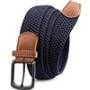 CHAOREN Cintura Elastica Uomo, cinta in Tessuto Elasticizzato 35mm, Casual Elasticizzata Elegante, Nero, 160cm (per vita 140-150cm / 54-58)