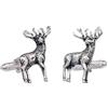 Onyx Art Gemelli - Gemelli con cervo in piedi, presentati in scatola Onyx Art, taglia unica, argento, Argento, Taglia unica