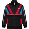 Kappa Giacca in pile da uomo Orlando in tricot spazzolato, Nero-rosso Racing-blu Mare, Large