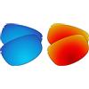 EZReplace Lenti di ricambio compatibili con occhiali da sole Maui Jim Ho'okipa MJ407 (lenti polarizzate), adatte a montatura Maui Jim Ho'okipa (blu ghiaccio + rosso fuoco), Blu ghiaccio + rosso fuoco