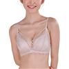 BURUVO Sexy Sottile Triangolo raccogliendo Reggiseno Fiocco Non Vuota Tazza Comoda Biancheria Intima Francese Pizzo Pink 3B