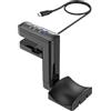 Generic Supporto per cuffie da scrivania, supporto per cuffie, supporto per cuffie da scrivania, supporto girevole a 360 gradi, porta USB, supporto per cuffie