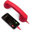 Kyduu Cuffia Telefonica Retrò, Cornetta Vintage del Telefono per Cellulare in ABS, Ricevitore Telefonico per iPhone/Android, Ricevitore Cellulare Tipo C Vecchio Stile, Rosso