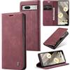 Sojlecyu Cover per Google Pixel 7a Custodia, a Libro Portafoglio in Premium Pelle PU Porta Carte Flip Case Supporto Protezione Case Cover per Google Pixel 7a, Vino Rosso