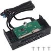 equlup Lettore di schede interno da 5,25 pollici, accessorio per lettore di schede multifunzionale sul pannello frontale del PC dashboard per M2, MSO, memoria, MS, XD, 64G CF