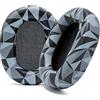 WC Wicked Cushions Cuscinetti extra spessi per Sony WH-1000XM5 - Cuscini in morbida pelle PU, lussuoso memory foam con isolamento acustico, spessore aggiunto | Geo Grey