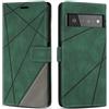 SONWO Cover per Google Pixel 6 PRO Custodia, Flip Caso in PU Pelle Case Cover Premium Portafoglio Custodia per Google Pixel 6 PRO, Supporto Stand, Slot per Schede, Verde