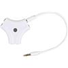 Futheda Connettore splitter audio a 5 vie, adattatore AUX per cuffie stereo da 3,5 mm, con cavo di prolunga per auricolari, compatibile con PC, tablet, lettori MP3, colore: Bianco