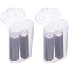 QUARKZMAN Organizzatore Per Batterie Scatola Accumulo 2 X 18650 Batterie Custodia Batterie In Plastica Trasparente Porta Batterie Contenitore Garage Organizzatore Portatile (Confezione Da 2)