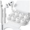 SIXFU Cuscinetti di gommini in 1 misure compatibili con AirPods Pro 2 e 1, con scatola portatile e kit di pulizia, foro per la riduzione del rumore(L)
