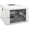 Tecmojo Armadio di Rete da 19 Pollici 6U, Armadio Server da Parete, Profondità 450mm, Rack per Rete IT, Porta e Pareti Laterali Chiudibili a Chiave, Porta in Vetro, Bianco, Imballaggio Piatto