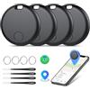 aowoka Smart Tracker Tags 4 Pezzi, Funziona con Apple Dov'è (Solo iOS), Localizzatore Bluetooth Trova Oggetti 365 Giorni, Batteria Sostituibile, Impermeabile IP67, Chiavi/Portafoglio/Bagagli/Valigie