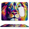Glslmznq Tappetino Mouse, Tappetino Scrivania Gaming Leone colorato Mouse Pad 24 x 20 cm Piccolo Mousepad da Scrivania in Ufficio, Adatto per Notebook e Computer Desktop Accessori Scrivania Regali z-70