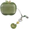 KUYCCSTRESI Custodia trasparente in TPU a forma di mela con design a ramo rotante for AirPods Pro di prima e seconda generazione(Green,Pro2)