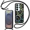 Xylota Cover Cordino per Samsung Galaxy S26 Ultra 5G 6,9,Aesthetic Disegni Smile Face Custodia con Corda Collana Tracolla Laccio, Sottile Silicone TPU Bumper Antiurto Case per Samsung S26 Ultra, Nero