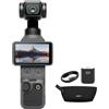 DJI Osmo Pocket 4 Combo Essential, fotocamera stabilizzata tascabile per vlog, CMOS da 1″ e 4K/240fps, 107 GB di memoria integrata (Pocket 4)