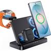 EGV Stazione di ricarica induttiva per Samsung - 3 in 1 Wireless Charger compatibile con Galaxy S26 Ultra/S25/S24, Z Fold/Flip 7/6, Buds, caricatore rimovibile per Galaxy Watch Ultra/8/7, senza