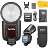 GODOX V1 Pro N V1Pro N Flash per Nikon, Speedlight per fotocamera a testa rotonda strobe TTL wireless 2.4G, HSS con batteria agli ioni di litio e Sub-flash Staccabile, Supporto Type-C