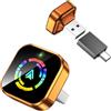 vyvylabs Adattatore CarPlay wireless con CarPlay cablato (USB a C), Mini adattatore CarPlay in design metallico per iPhone con iOS 10+ e Android 11+, Nessun ritardo (Arancia)