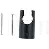 Hicello Supporto per soffione doccia da parete nero | Staffa per soffione doccia con viti | Supporto in acciaio inox per soffione doccia G 1/2