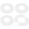 M METERXITY 4-Pack Flangia A Parete Divisibile, Per Tubo OD 2 Pollici/50mm Piastra ABS Copritubo Rotonda Autoadesiva Coperture Idrauliche Per Tubo Dell'Acqua/Rubinetto [Bianco]