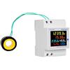 TAXNELE Contatore di energia monofase Monitor CA su guida Din Multimetro 6 in 1 CA 40-300V 100A Tensione Corrente Voltmetro Amperometro Watt Kwh Frequenza Misuratore di potenza 110 V 230 V (External CT)