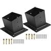Cloudpower Staffe per pergola per pali in legno da 10,2 x 10,2 cm, kit di supporto da parete inclinato a 15 gradi per gazebo, portico e cortile con hardware, acciaio nero (2 pezzi)