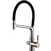 ZPSPZ Rubinetto Miscelatore Tre Vie da Cucina Girevole 3 in 1 Ottone Rubinetto Cucina 3 Vie-Spazzolato