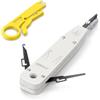 LEENUE Utensile di posa LSA, corona di posa LSA Plus, utensile di rete per presa di rete Ethernet RJ45 Cat7/Cat6/Ca6A e cavo telefonico RJ11, con gancio e lama grigio Punch Down Tool