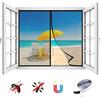 LRHRHR Zanzariera Magnetica Finestra, Traspirante Tenda Zanzariera Magnetica Chiusura Automatica, Facile da Installare, Per Balcone Porta Finestra-Black-A|| Width100xHeight100cm