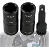 BAIFULAI Set di 3 bussole per chiavi a percussione a doppia testa: chiave a doppia testa per dadi ruota da 18,5/19,5/20,5/21,5 mm con prolunga da 1/2, bussola a percussione per cerchi in lega speciali