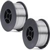 EFUTURETIME 2 x Filo Animato no Gas E71T-GS da 0,8 mm-1KG, Bobina D100, Autoprotetto, per Saldatrici MIG/MAG (Peso Netto: 0,9 kg)