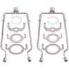 FREEBLOSS Set di 2 paralumi regolabili con supporto per arpa, staffa per paralume resistente con sella, illuminazione vintage e industriale, telaio in ferro battuto resistente
