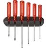 PB Swiss Tools SCHLITZ/PHILLIPS - Set di cacciaviti a croce PB 244, 7 pezzi (PH1/PH2/3,5/4/5,5/6,5/8 mm), supporto da parete, 100% Swiss Made.