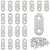 CEEYSEE 20 Pezzi Staffe Piatte Angolari 36 × 16 mm In Acciaio Inox Con 40 Viti In Acciaio Inox Per Il Fissaggio Di Legno, Mobili, Tavoli, Sedie, Porte, Finestre (Y36)