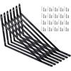 HEIYUET 8 pezzi nero 400 x 250 mm, angolo di scaffalatura nero in metallo, supporto a 90 gradi, supporto da parete, console per scaffali ad angolo, portata 120 kg