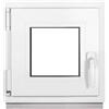 Framex Finestra per cantina, piccola finestra, bianca, larghezza x altezza: 40 x 40 cm (400 x 400 mm), 2 scomparti (32 mm), girevole DIN a sinistra, di alta qualità, tutte le dimensioni