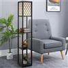 HOMCOM Lampada da Terra Scaffale 2 in 1 26x26x160cm Nero e Bianco