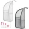 LLELEMAMO Borsa da Toilette Autoportante, Organizer da Viaggio Portatile e Leggero, Beauty Case in Rete con Cerniera, Pieghevole Trasparente per Cosmetici e Articoli da Toeletta da Viaggio (2PCS-F)