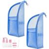 LLELEMAMO Borsa da Toilette Autoportante, Organizer da Viaggio Portatile e Leggero, Beauty Case in Rete con Cerniera, Pieghevole Trasparente per Cosmetici e Articoli da Toeletta da Viaggio (2PCS-C)