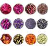 CoolCrafts 12 Borse Fiori Secchi Naturali Fiori Essiccati per Decorare Candele e Saponi, Boccioli di Rose, Lavanda Essiccata, Peonia