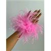 GVEKJ 1 pz. Polsini con piume di struzzo colorate, polsini morbidi, cavigliere, maniche, fermagli per capelli, per feste, matrimoni, braccialetti, decorazioni - rosa scuro - 1 pz.