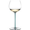 RIEDEL Fatto A Mano Chardonnay (in barilotto), confezione singola, cristallo trasparente e turchese, realizzato a mano.
