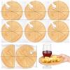 Menkxi Set di 6 mini piatti per antipasti con porta bicchiere e scatola, regalo per addio al nubilato, cocktail, formaggi, piatti per ospiti, baby shower, rotondi, colore chiaro