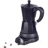 InSyoForeverEC Caffettiera elettrica da 300 ml, per 6 tazze, con fondo separato, piccola macchina per caffè espresso in alluminio, colore nero