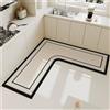 Hixingo Tappeto da Cucina Forma a L, Tappeti Cucina Antiscivolo Assorbente Asciugatura Rapida Tappetino Passatoia di Diatomite Lavabile per Casa Corridoio Bagno (Stile 11,90x90x45cm)