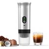 Generico Macchina Caffè Portatile Espresso 3-in-1 - Riscaldamento Acqua Automatico 5 Min, Batteria 7500mAh, 20 Bar Pressione - Compatibile con Capsule Grandi, Piccole e Caffè Macinato (Grigio)