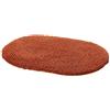 HONGBI Tappetino da Bagno a Pelo Lungo Assorbente Antiscivolo,Soffice Tappeto in Microfibra Morbido Tappeto da Bagno per Soggiorno Bagno Cucina Vasca,Lavabile in Lavatrice, Ovale Caffè 60x160CM
