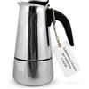 SICIGNANO CASALINGHI Sicignano Caffettiera Harmony 2 Tazze in Acciaio Inox a Induzione, Manico Ergonomico Nero